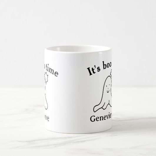 Es ist boo Name Halloween Datum Geister schwarz Kaffeetasse (Mittel)