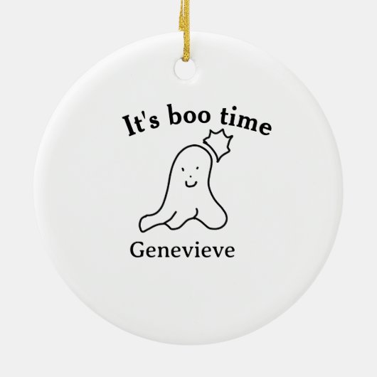 Es ist boo Name Halloween Datum Geister schwarz Keramik Ornament (Hinten)