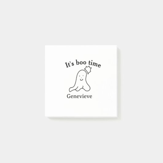 Es ist boo Name Halloween Datum Geister schwarz Post-it Klebezettel (Vorderseite)