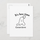 Es ist boo Name Halloween Datum Geister schwarz Postkarte (Vorne/Hinten)