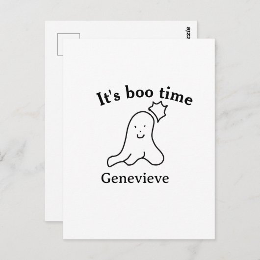 Es ist boo Name Halloween Datum Geister schwarz Postkarte (Vorne/Hinten)