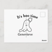 Es ist boo Name Halloween Datum Geister schwarz Postkarte (Rückseite)