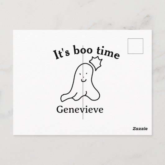 Es ist boo Name Halloween Datum Geister schwarz Postkarte (Rückseite)