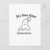 Es ist boo Name Halloween Datum Geister schwarz Postkarte (Vorderseite)