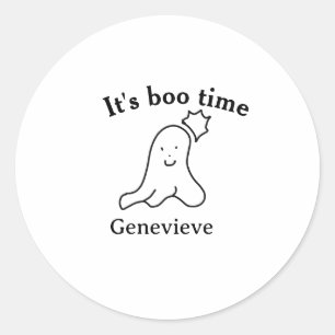 Es ist boo Name Halloween Datum Geister schwarz Runder Aufkleber
