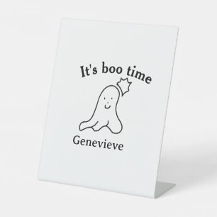 Es ist boo Name Halloween Datum Geister schwarz Sockelschild