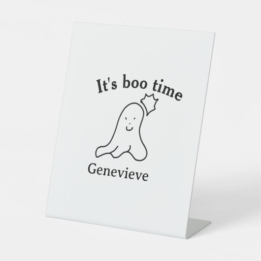 Es ist boo Name Halloween Datum Geister schwarz Sockelschild (Vorderseite)