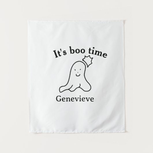 Es ist boo Name Halloween Datum Geister schwarz Wandteppich (Vorderseite)