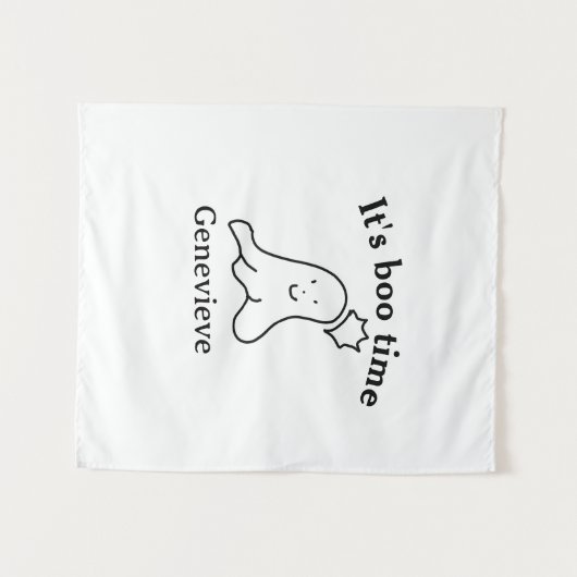 Es ist boo Name Halloween Datum Geister schwarz Wandteppich (Vorderseite (Horizontal))