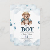 ES IST BOY Bear Baby Shower Dankeskarte (Vorne/Hinten)