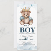 ES IST BOY Bear Baby Shower Einladung (Vorderseite)
