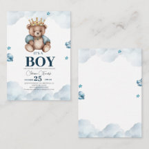 ES IST BOY Bear Baby Shower