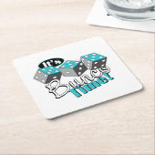 Es ist Bunco Time! Rechteckiger Pappuntersetzer (angewinkelt)