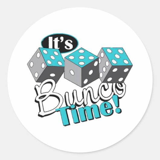 Es ist Bunco Time! Runder Aufkleber (Vorderseite)