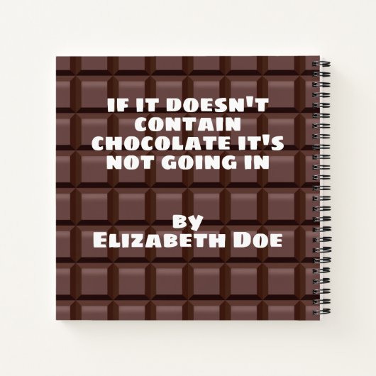 Es ist Choc O'Late Notizblock (Rückseite)