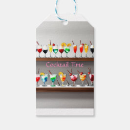 Es ist Cocktail Time Party Sticker Farbige Getränk Geschenkanhänger