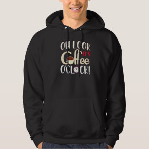 Es ist Coffee O'clock Cafe Graphic Alarm Ticking 1 Hoodie
