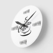 Es ist Coffee O'clock Runde Wanduhr (Winkel)