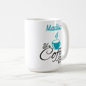 Es ist Coffee Time Aqua Design Kaffeetasse (VorderseiteRechts)