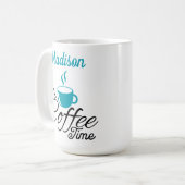 Es ist Coffee Time Aqua Design Kaffeetasse (Vorderseite Links)