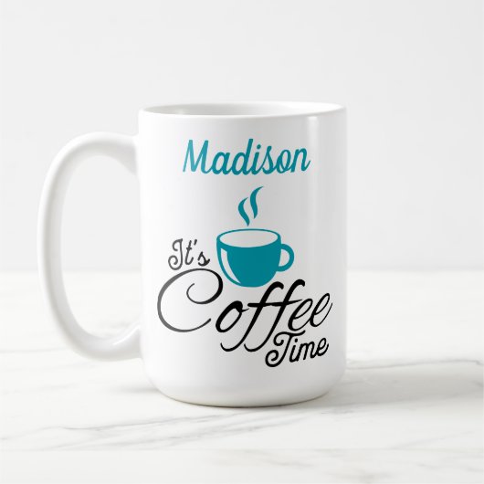 Es ist Coffee Time Aqua Design Kaffeetasse (Links)