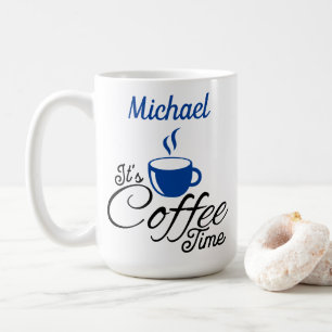 Es ist Coffee Time Blue Design Kaffeetasse