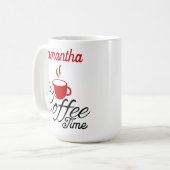 Es ist Coffee Time Red Design Kaffeetasse (Vorderseite Links)