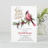 Es ist Cold Red Kardinal Holly Berry Baby Shower Einladung (Stehend Vorderseite)