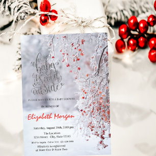 Es ist Cold Winter Wonderland Red Baby Shower Einladung