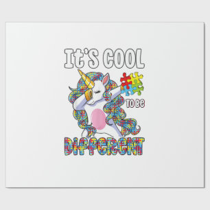 Es ist cool anders zu sein Dabbing Einhorn Autismu Geschenkpapier
