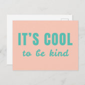 Es ist Cool, nett zu sein | Moderner Retro Rosa Gr Postkarte (Vorne/Hinten)