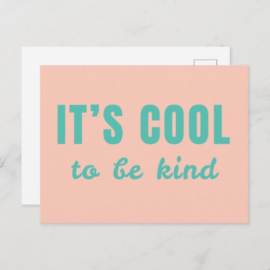 Es ist Cool, nett zu sein | Moderner Retro Rosa Gr Postkarte (Vorne/Hinten)