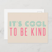 Es ist Cool, nett zu sein | Modernes Retro-Turquoi Postkarte (Vorne/Hinten)