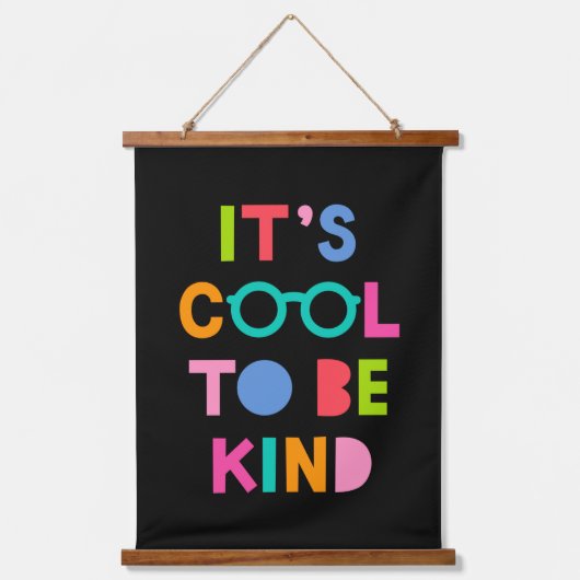 Es ist Cool, nett zu sein Wandteppich Mit Holzrahmen (Vorderseite)