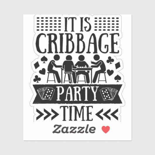 Es ist Cribbage Party Zeit | Funny Cribbbage Aufkleber (Blatt)