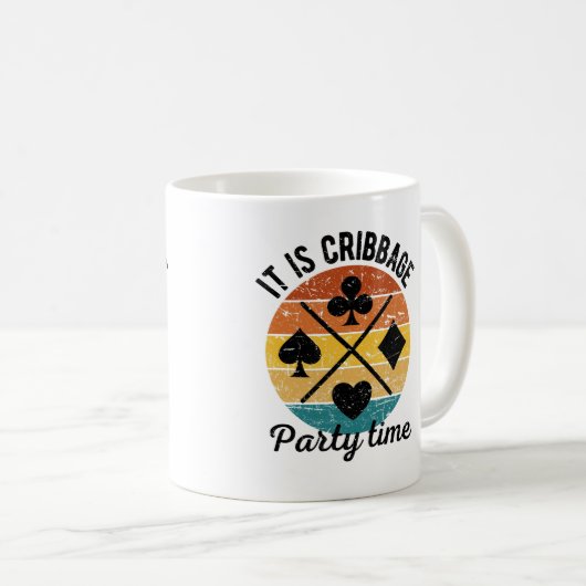 Es ist Cribbage Party Zeit | Funny Cribbbage Kaffeetasse (VorderseiteRechts)