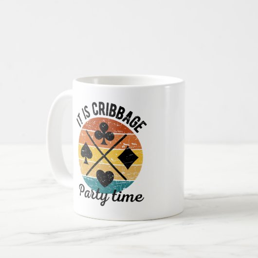 Es ist Cribbage Party Zeit | Funny Cribbbage Kaffeetasse (Vorderseite Links)