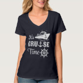 Es ist Cruise Time White Typografy Women's V-Hals T-Shirt (Vorderseite)