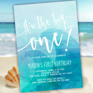 Es ist das Big One Wave 1st Birthday Invitation Su Einladung