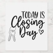 Es ist das Closing Day Weinetikett für Händler (Einzelnes Label)