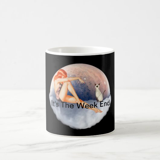 Es ist das Week End 1950 Button Up Girl Kaffeetasse (Mittel)