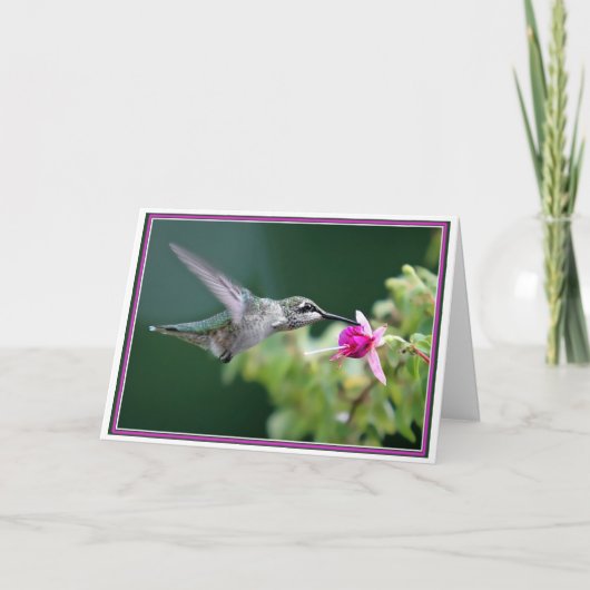 ES IST DEIN GEBURTSTAG! Hummingvogel Karte (Vorderseite)