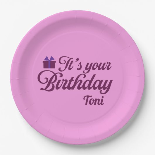 Es ist dein Geburtstag Papier Teller (Vorderseite)