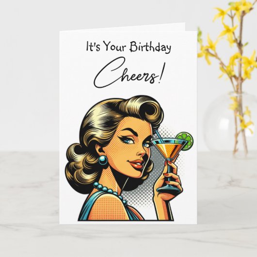 Es ist dein Geburtstag! Prost! Karte (Gelbe Blume)