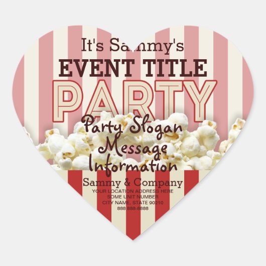 Es ist dein Personalisiertes Party. Herz-Aufkleber (Vorderseite)