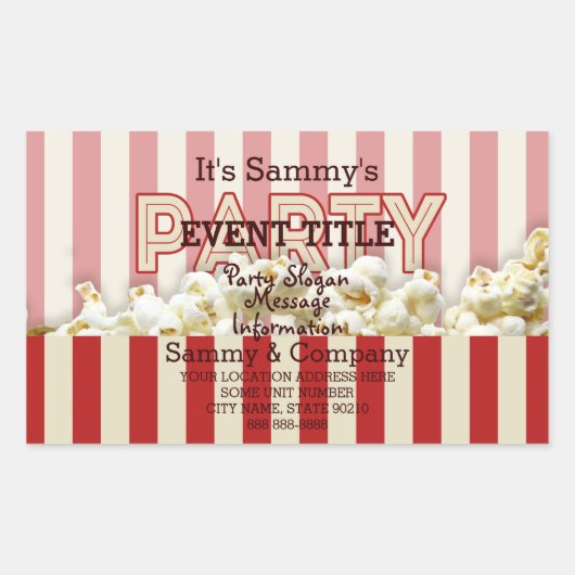 Es ist dein Personalisiertes Party. Rechteckiger Aufkleber (Vorderseite)