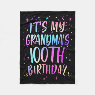 Es ist der 100. Geburtstag meiner Oma Buntes Happy Fleecedecke