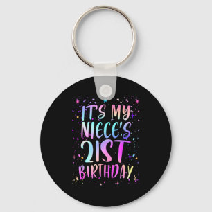 Es ist der 21. Geburtstag meiner Nichte Buntes Hap Schlüsselanhänger
