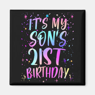 Es ist der 21. Geburtstag meines Sohnes Bunt Fröhl Magnet