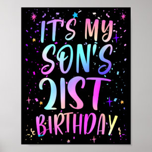 Es ist der 21. Geburtstag meines Sohnes, farbenfro Poster